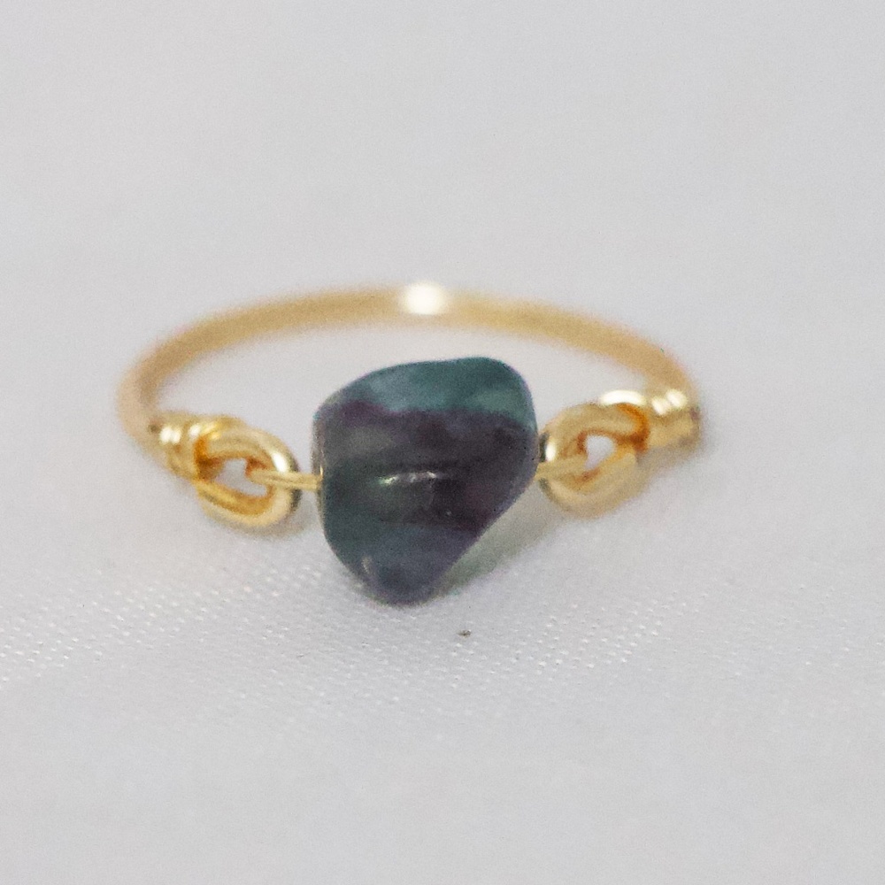 Flourite Simple Gold Ring - Picture 2 of 6